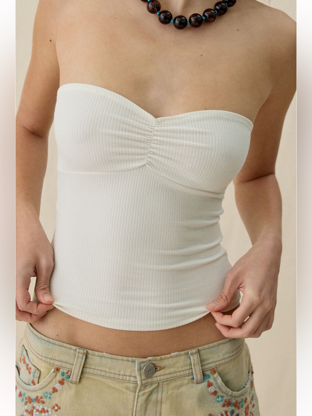 Nwt Bdg Carla Sweetheart Neckline Ribbed Knit Tube Top